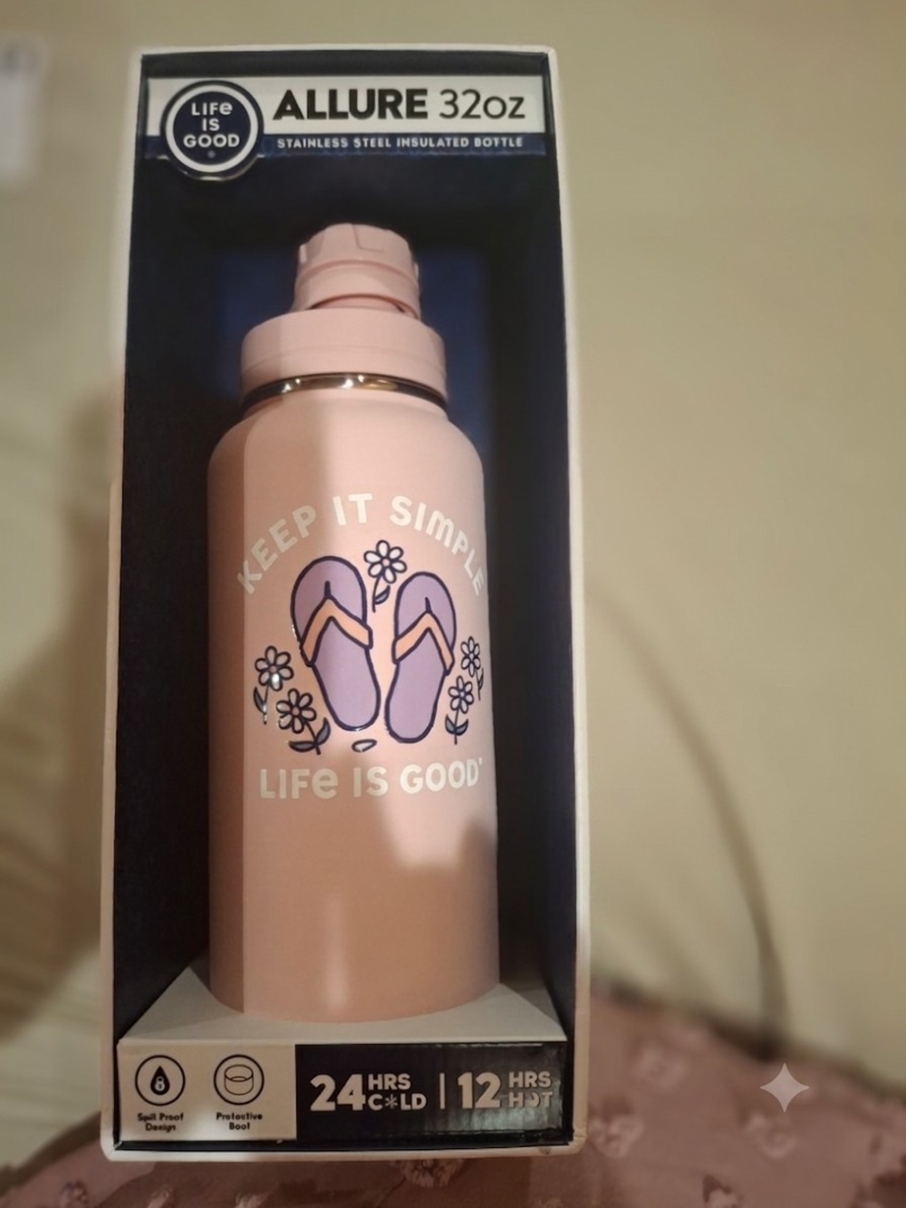 Life is Good Allure 32oz Stainless Bottle - Pink